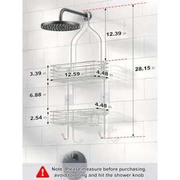 Durable SMARTAKE Hanging Shower Head Caddy for Shower Organization