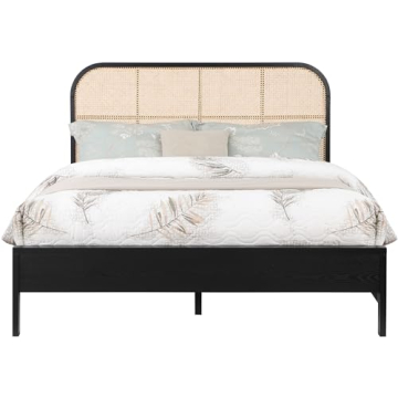 Meridian Furniture Siena Black-K King Bed with Cane Accent