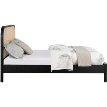 Meridian Furniture Siena Black-K King Bed with Cane Accent