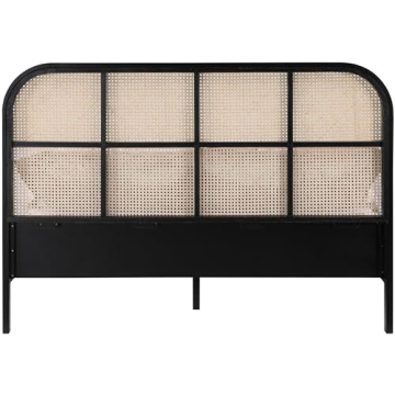Meridian Furniture Siena Black-K King Bed with Cane Accent