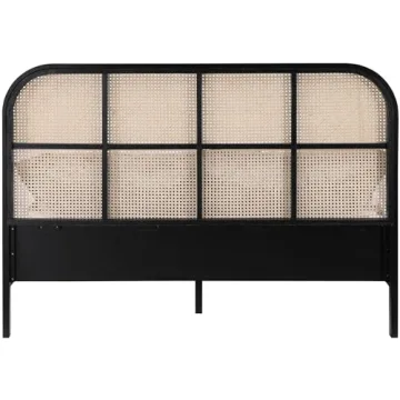 Meridian Furniture Siena Black-K King Bed with Cane Accent
