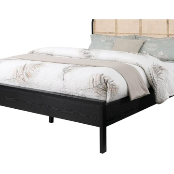 Meridian Furniture Siena Black-K King Bed with Cane Accent