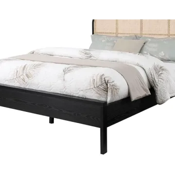 Meridian Furniture Siena Black-K King Bed with Cane Accent