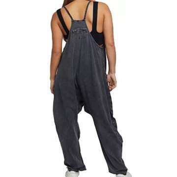THUCHENYUC Wide Leg Jumpsuit with Pockets, Plus Size Loose Sleeveless Womens Casual Jumpsuits Fit Overalls (Color : R, Size : Medium)