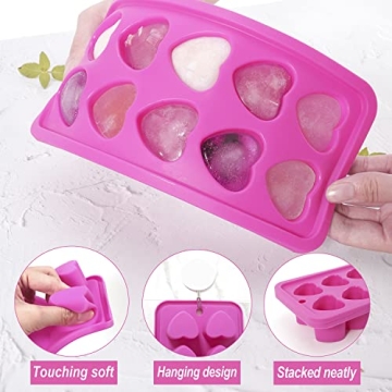 Heart Shaped Silicone Ice Cube Trays for Drinks and More