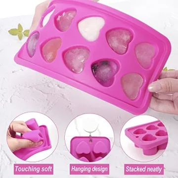 Heart Shaped Silicone Ice Cube Trays for Drinks and More