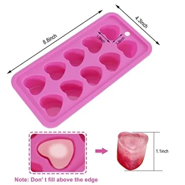 Heart Shaped Silicone Ice Cube Trays for Drinks and More