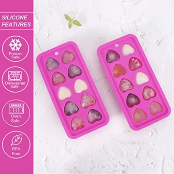 Heart Shaped Silicone Ice Cube Trays for Drinks and More