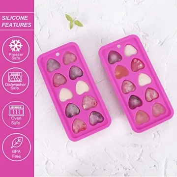 Heart Shaped Silicone Ice Cube Trays for Drinks and More