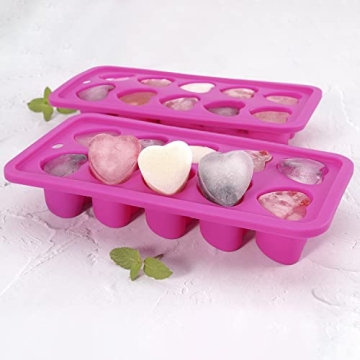 Heart Shaped Silicone Ice Cube Trays for Drinks and More