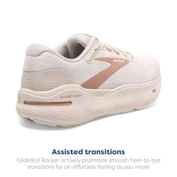 Brooks Women’s Ghost Max Cushion Neutral Running & Walking Shoe - Crystal Gray/White/Tuscany - 11 Medium