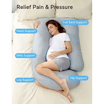 Momcozy U-Shaped Full Body Pregnancy Pillow for Comfort