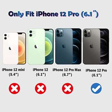 QHOHQ 3 Pack Screen Protector for iPhone 12 Pro 6.1 Inch with 2 Pack Tempered Glass Camera Lens Prot...