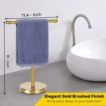 Elegant Gold Hand Towel Holder with Sturdy Stand