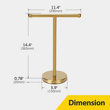 Elegant Gold Hand Towel Holder with Sturdy Stand