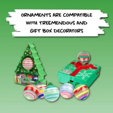The Treemendous Ornament Decorator Christmas Tree Decorating 12 Count Refill Kit - Blank White Ball Ornaments for DIY Craft Activities, Compatible with Treemendous Tree and Gift Box Ornament Decorator