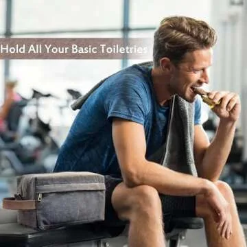 LUCKYRAIN Waterproof Canvas Toiletry Bag for Men