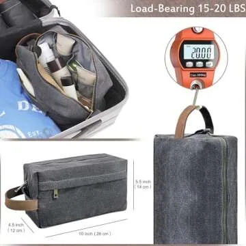 LUCKYRAIN Waterproof Canvas Toiletry Bag for Men