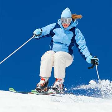 EXP VISION Ski Goggles Snowboard for Men Women, OTG Anti Fog UV Protection Snow Goggles (Grey Frame Dream Blue)