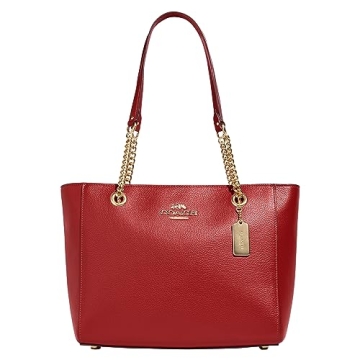 Elegant COACH Cammie Chain Tote in Red Apple