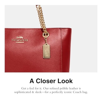 Elegant COACH Cammie Chain Tote in Red Apple