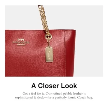 Elegant COACH Cammie Chain Tote in Red Apple