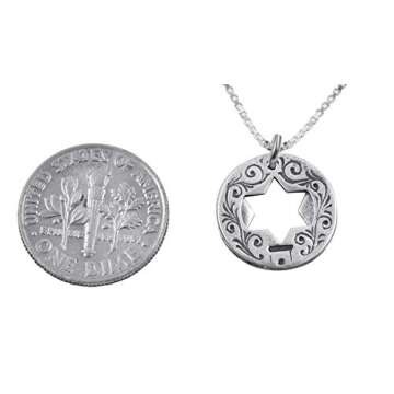 HaAri Double Star of David Ana BeKoach Hamsa Evil Eye Sterling Silver Necklace (20)