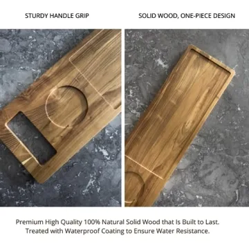 Elegant Zeek Bathtub Caddy Tray - Natural Solid Wood Gift