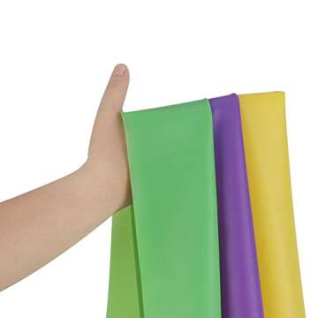 Resistance Band Set, 3 Pack Latex Exercise Bands with 3 Levels, Skin-Friendly Elastic Workout Bands for Core Exercise, Physical Therapy, Yoga, Pilate (3)