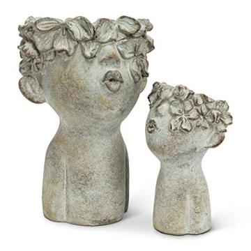 Abbott Collection Large Kissing Face Planter - 10 Inch