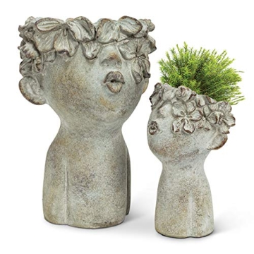 Abbott Collection Large Kissing Face Planter - 10 Inch