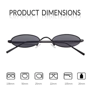 GIFIORE Oval Sunglasses - Vintage 90s Style & UV Protection