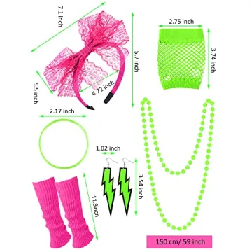 Blulu 80s Costume Set for Kids - Dress Up Fun!