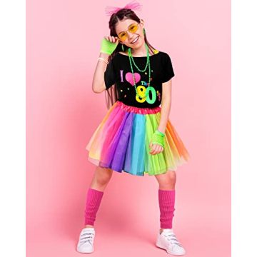 Blulu 80s Costume Set for Kids - Dress Up Fun!