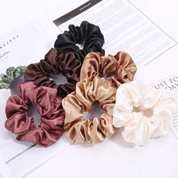 Elegant ZBORH Satin Hair Scrunchies Set for Women