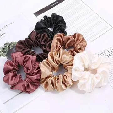 Elegant ZBORH Satin Hair Scrunchies Set for Women