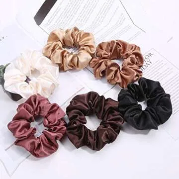 Elegant ZBORH Satin Hair Scrunchies Set for Women