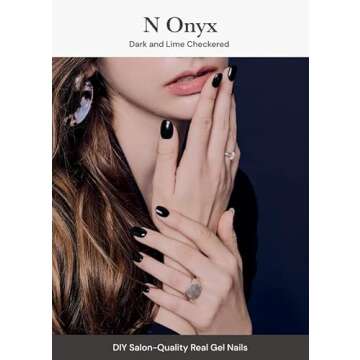 ohora Semi Cured Gel Nail Strips (N Onyx) - Dark, Solid, Works with Any UV/LED Nail Lamps, Salon-Qua...