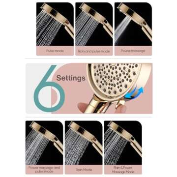 Filtered Shower Head with 6 Spray Modes for Hard Water