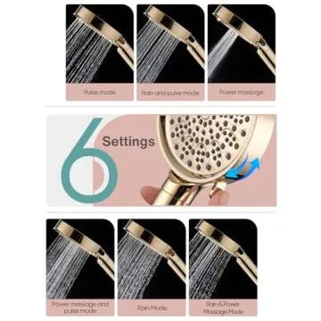 Filtered Shower Head with 6 Spray Modes for Hard Water