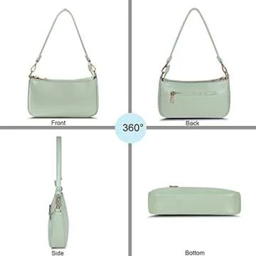 NIUEIMEE ZHOU Shoulder Bag for Women Retro Vegan Leather Classic Clutch Tote HandBags Purses with Zi...