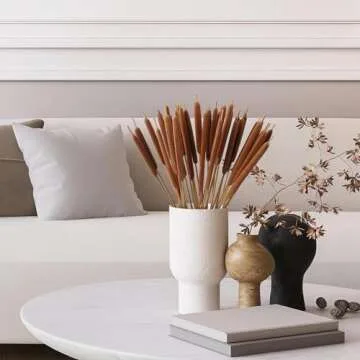 MIHUAGE Dried Natural Cattails - 20PCS for DIY Floral Arrangements and Home Office Decor - 17 Inch L...