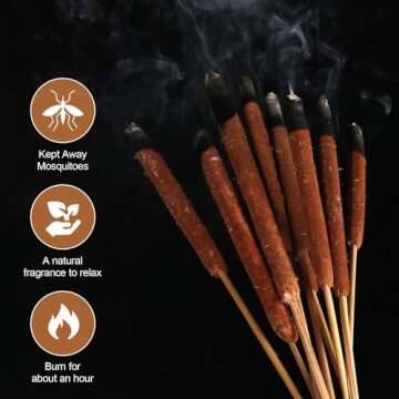 MIHUAGE Dried Natural Cattails - 20PCS for DIY Floral Arrangements and Home Office Decor - 17 Inch Length