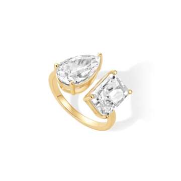 Elegant PAVOI 14K Gold Plated Cubic Zirconia Ring