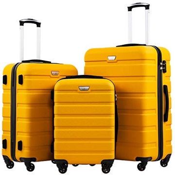 Coolife 3 Piece Luggage Set Lightweight TSA-Approved