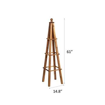 Classic Home and Garden, 3-Rung Acacia Wood Obelisk, 61" H