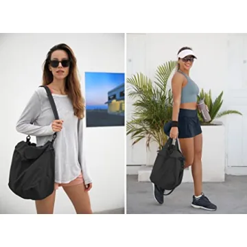 ODODOS 19L Multi Hobo Bags 2.0 with 2 Straps for Women, Totes Handbags, Crossbody Shoulder Bags, Black