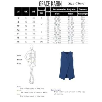 GRACE KARIN Women's Blue Halterneck Sleeveless Blouse