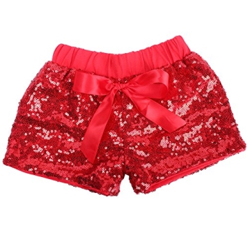 Cilucu Baby Girls Toddler Sparkle Shorts with Bow - Sequin Fun 3T