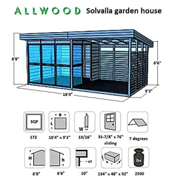 Allwood Solvalla 172 SQF Cabin Kit Garden House